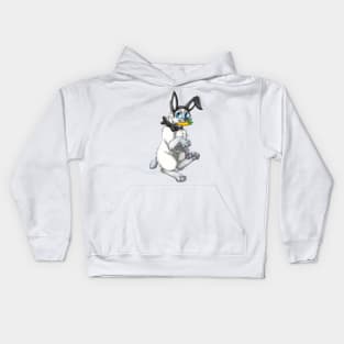 Bobtail BunnyCat: Blue Point (Black) Kids Hoodie